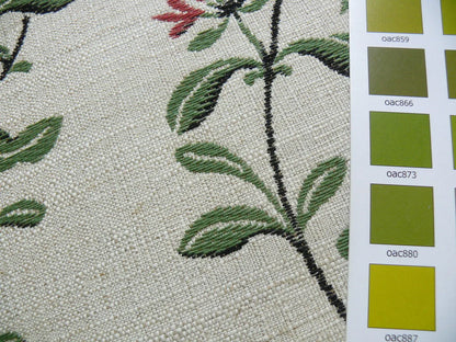 Lee Jofa Jasmine Lampas "berry" Honeysuckle Gold Pink Blue Green Grand Floral Linen Cotton William Morris Inspired MSRP USD 236/Y
