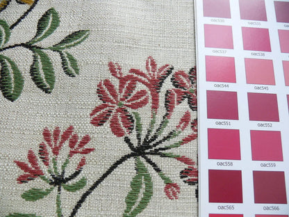 Lee Jofa Jasmine Lampas "berry" Honeysuckle Gold Pink Blue Green Grand Floral Linen Cotton William Morris Inspired MSRP USD 236/Y