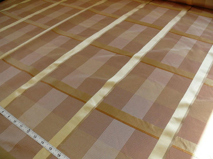 Kravet Les Cent Baisers Blush Pink Gold Silk Pale Lavender Satin Stripe MSRP USD 149/Y