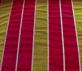 Lee Jofa Millais Velvet Poppy Red Gold Wide Stripe Cotton Cut Velvet MSRP USD278/Yard