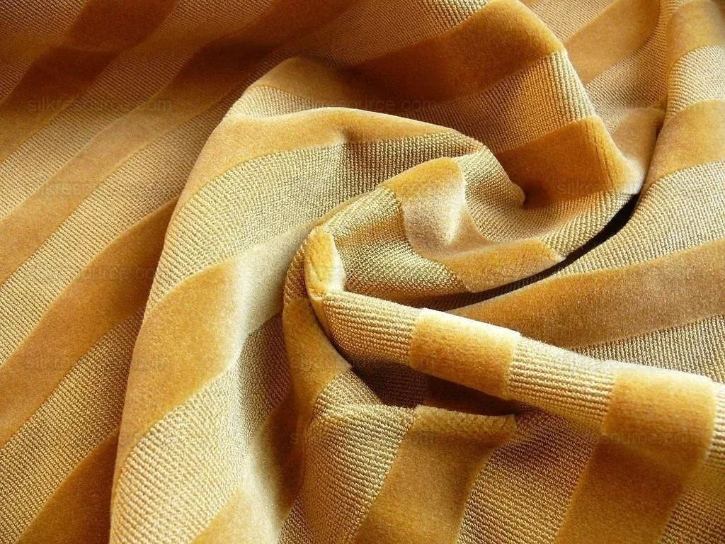 0.75yard Kravet Golden Amber Cut Velvet Stripe