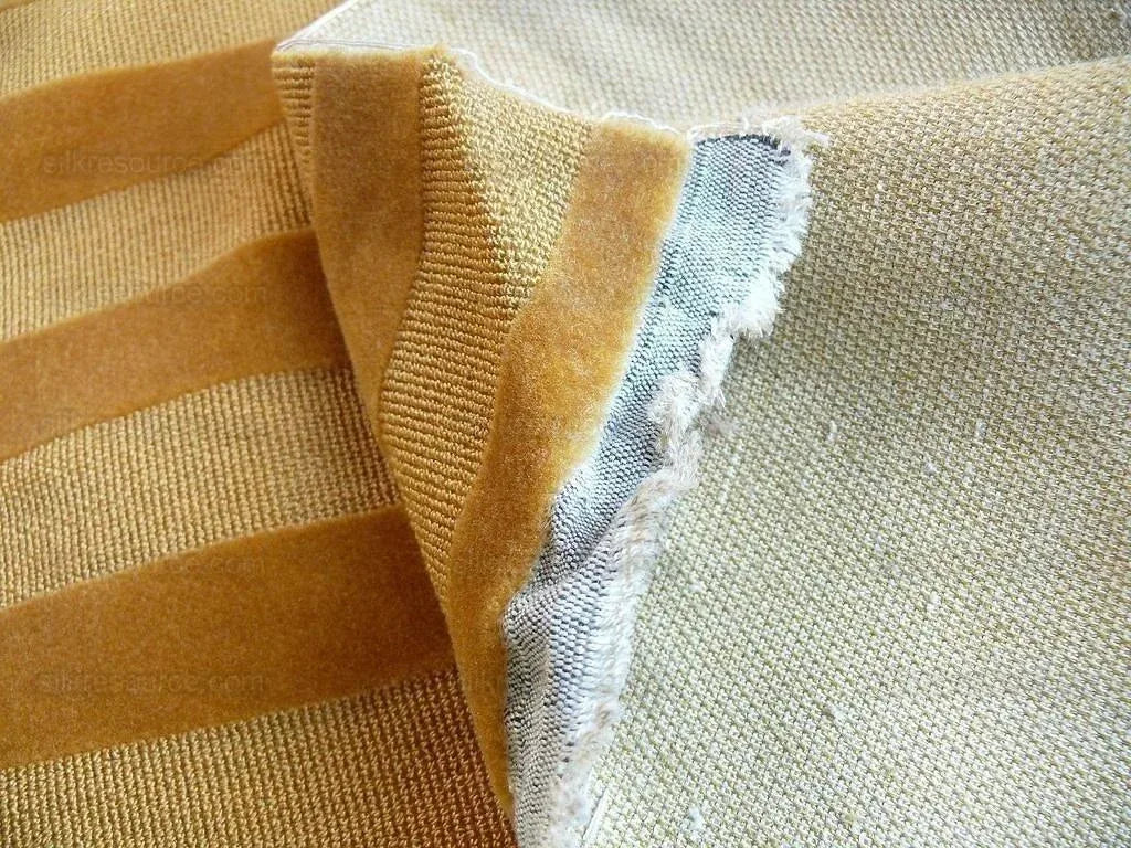 0.75yard Kravet Golden Amber Cut Velvet Stripe