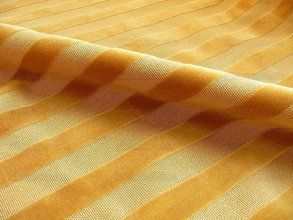 10.9Y KRAVET GOLDEN AMBER CUT VELVET STRIPE