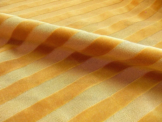 10.9Y KRAVET GOLDEN AMBER CUT VELVET STRIPE