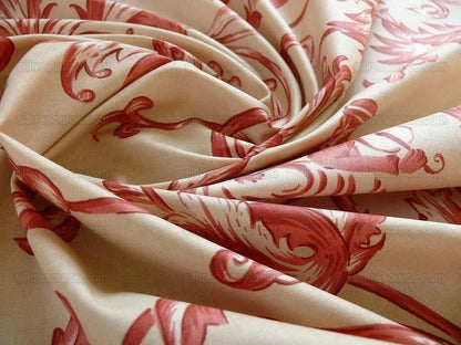 Lee Jofa Dambura Print Monkey Griffin Deer Music Toile Cotton Chintz Red Madder