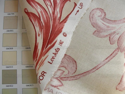 Lee Jofa Dambura Print Monkey Griffin Deer Music Toile Cotton Chintz Red Madder