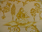 LEE JOFA DAMBURA PRINT MONKEY GRIFFIN TOILE  LEMON ZEST YELLOW