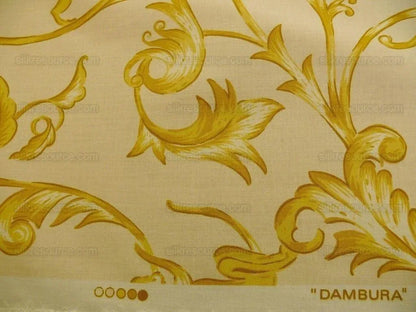 Lee Jofa Dambura Print Monkey Griffin Lemon Zest Yellow Deer Music Toile Cotton Chintz