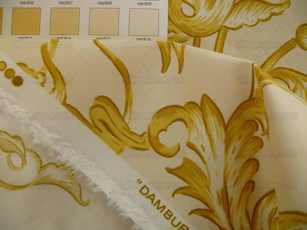 Lee Jofa Dambura Print Monkey Griffin Lemon Zest Yellow Deer Music Toile Cotton Chintz