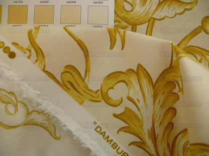 Lee Jofa Dambura Print Monkey Griffin Lemon Zest Yellow Deer Music Toile Cotton Chintz