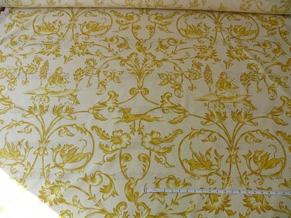 Lee Jofa Dambura Print Monkey Griffin Lemon Zest Yellow Deer Music Toile Cotton Chintz