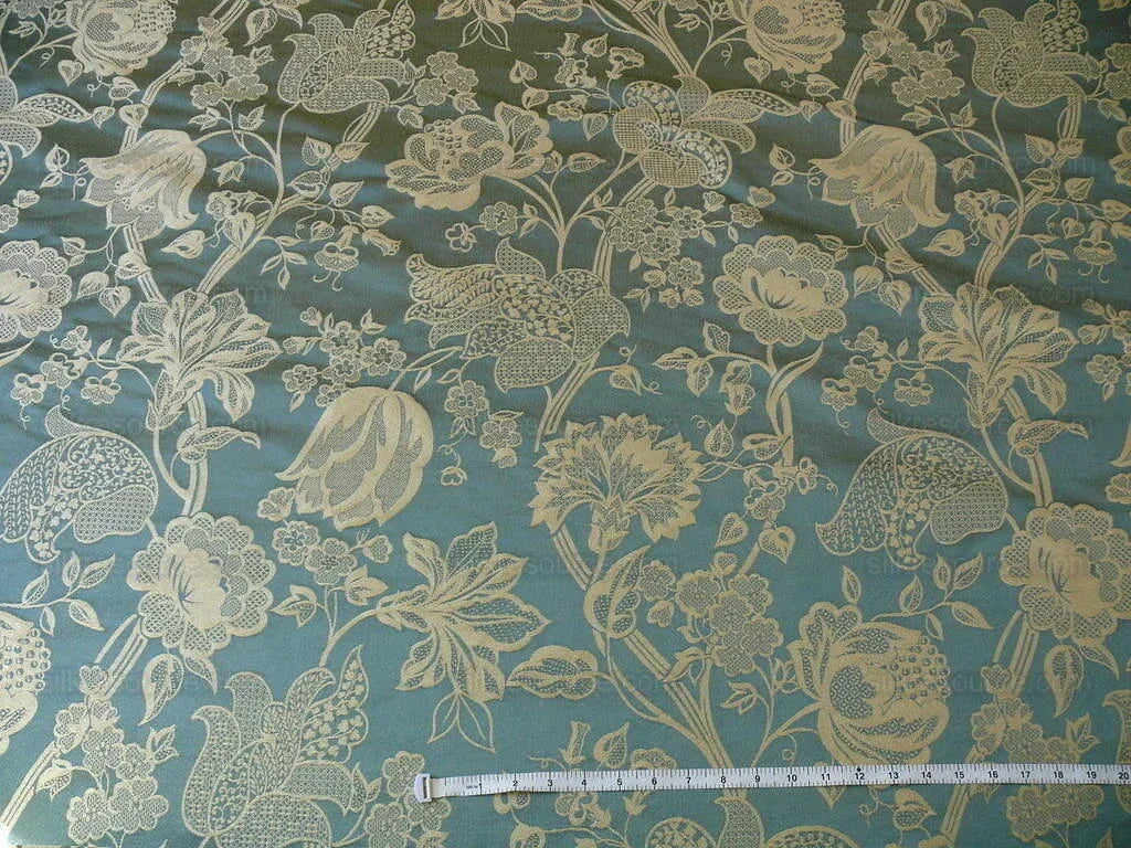 Lee Jofa Lee Jofa Devonshire Damask "azure" Blue Silk MSRP USD 356y