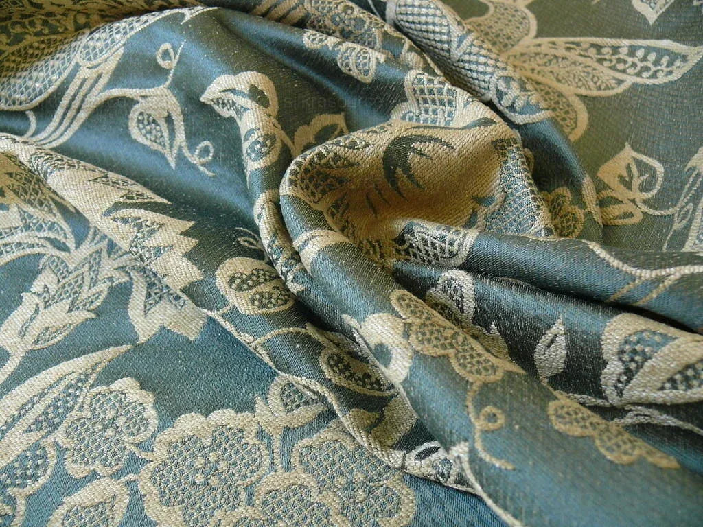 Lee Jofa Lee Jofa Devonshire Damask "azure" Blue Silk MSRP USD 356y