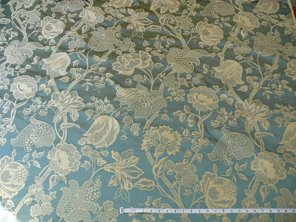 Lee Jofa Lee Jofa Devonshire Damask "azure" Blue Silk MSRP USD 356y