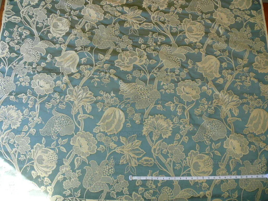 Lee Jofa Lee Jofa Devonshire Damask "azure" Blue Silk MSRP USD 356y