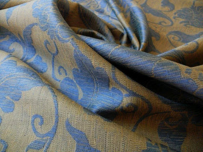 Bty Lee Jofa Porcelain Silk Navy Chinoserie Lotus Peony MSRP USD 190Y