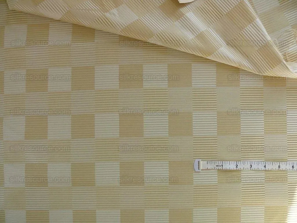 Lee Jofa Stereopticon Check Ivory Wool &amp; Silk Champagne Cream MSRP USD 236/Y