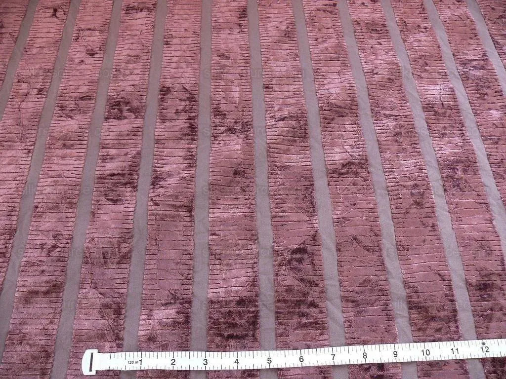 Bty Kravet Cut Velvet Silky Stripe Deep Purple Eggplant MSRP USD 208