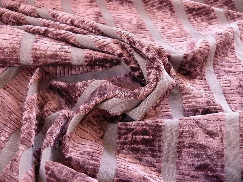 Bty Kravet Cut Velvet Silky Stripe Deep Purple Eggplant MSRP USD 208