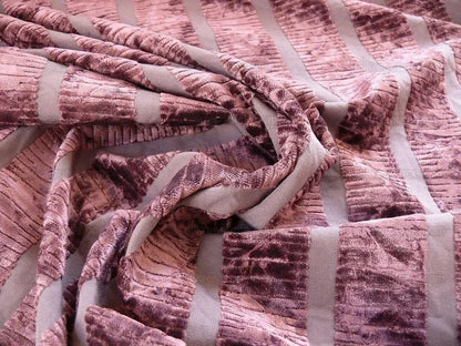 Bty Kravet Cut Velvet Silky Stripe Deep Purple Eggplant MSRP USD 208