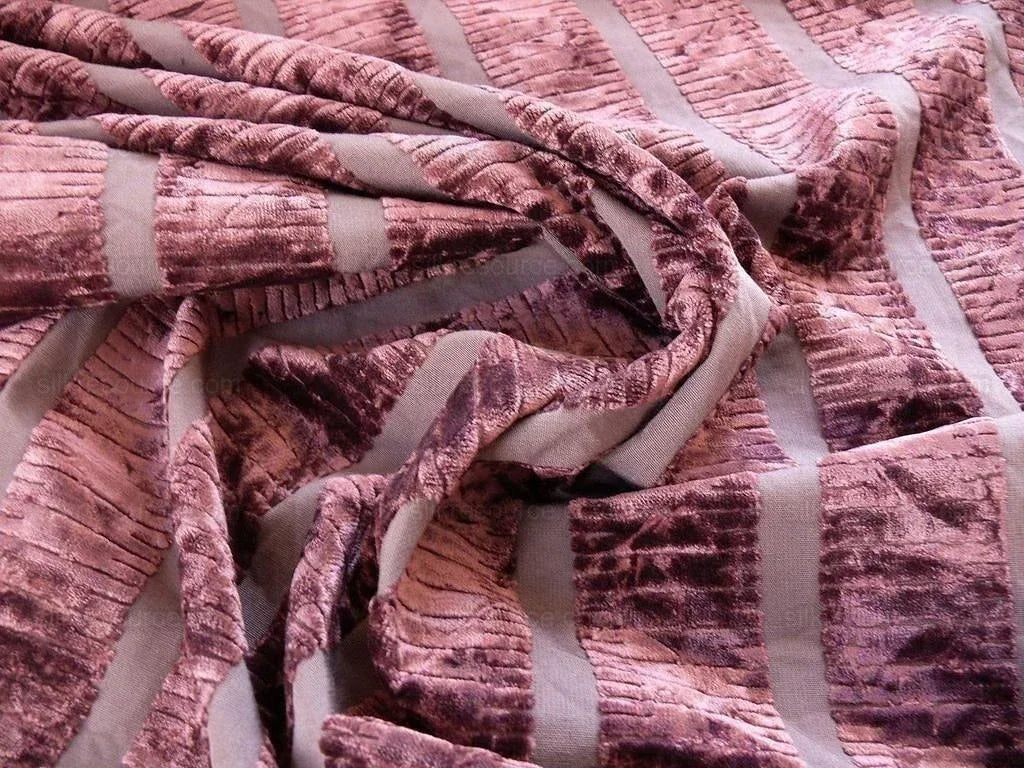 Bty Kravet Cut Velvet Silky Stripe Deep Purple Eggplant MSRP USD 208