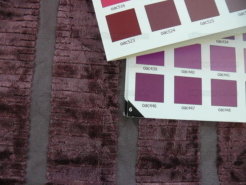 Bty Kravet Cut Velvet Silky Stripe Deep Purple Eggplant MSRP USD 208