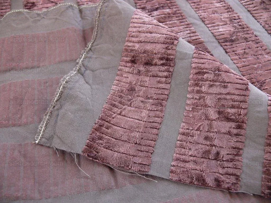 Bty Kravet Cut Velvet Silky Stripe Deep Purple Eggplant MSRP USD 208