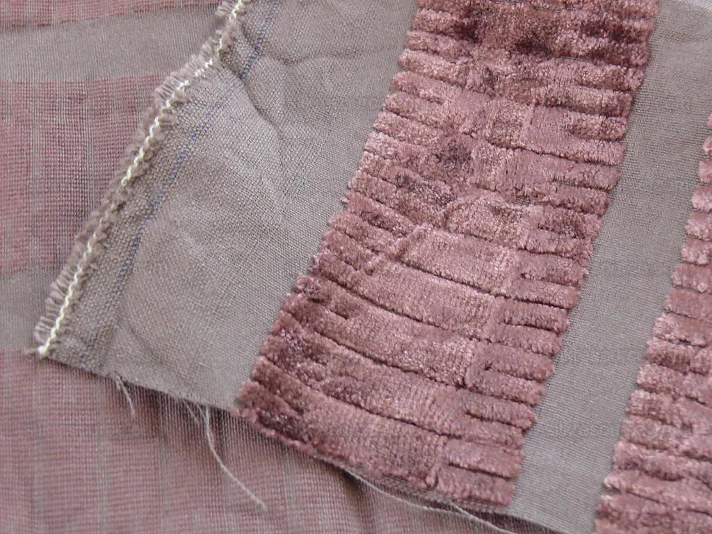 Bty Kravet Cut Velvet Silky Stripe Deep Purple Eggplant MSRP USD 208