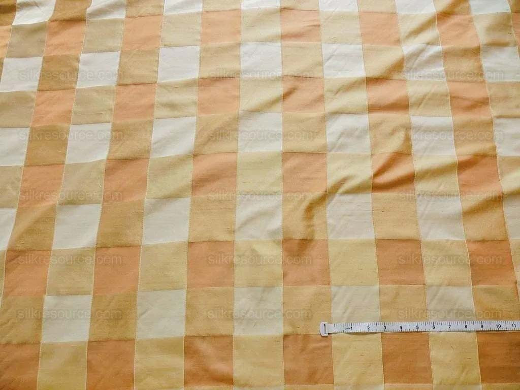 by Yard Kravet Sassy Plaid Silk In Nectar Orange Tropical Peach Reversible