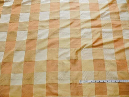 by Yard Kravet Sassy Plaid Silk In Nectar Orange Tropical Peach Reversible