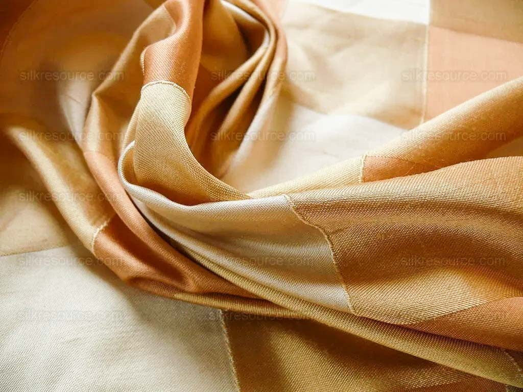 by Yard Kravet Sassy Plaid Silk In Nectar Orange Tropical Peach Reversible