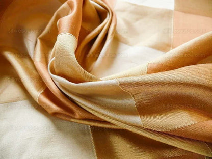 by Yard Kravet Sassy Plaid Silk In Nectar Orange Tropical Peach Reversible