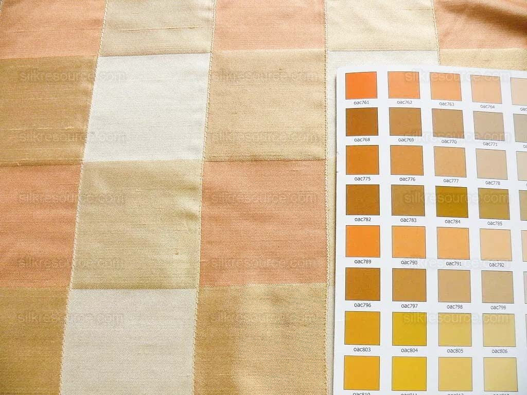 by Yard Kravet Sassy Plaid Silk In Nectar Orange Tropical Peach Reversible