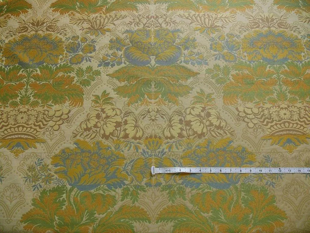 Bty Lee Jofa Hermitage Damask Slate Blue Gold Renaissance Lampas Cotton MSRP USD 228/Y