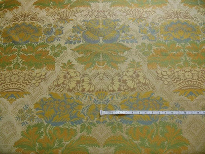 Bty Lee Jofa Hermitage Damask Slate Blue Gold Renaissance Lampas Cotton MSRP USD 228/Y