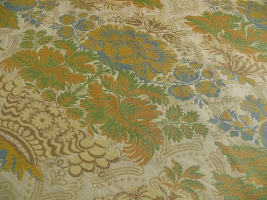 BTY LEE JOFA HERMITAGE DAMASK SLATE BLUE GOLD RENAISSANCE LAMPAS