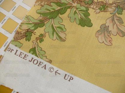 by yard Lee Jofa Ramage Print jasmine Yellow Linen Chintz Tree Of Life MSRP USD 176/y
