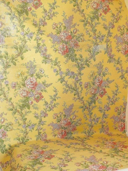 by yard Lee Jofa Ramage Print jasmine Yellow Linen Chintz Tree Of Life MSRP USD 176/y