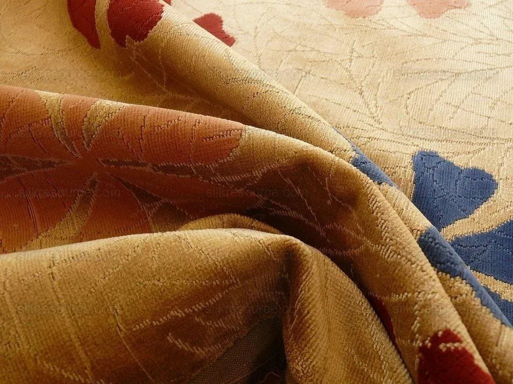 1.5y Lee Jofa Marguerite Gold Velvet Woven Flower & Star Velvet Cotton Viscose MSRP USD420/y