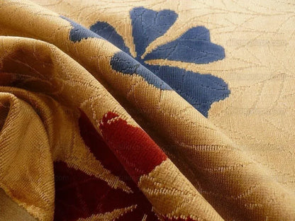 3.5y Lee Jofa Marguerite Gold Velvet Woven Flower & Star Velvet Cotton Viscose MSRP USD420/y