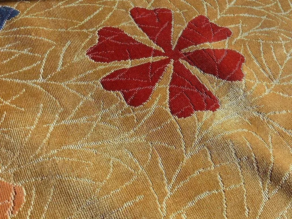 3.5y Lee Jofa Marguerite Gold Velvet Woven Flower & Star Velvet Cotton Viscose MSRP USD420/y