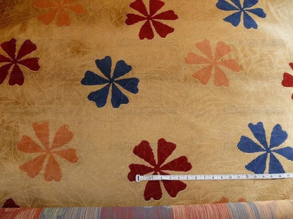 4.65y Lee Jofa Marguerite Gold Velvet Woven Flower & Star Velvet Cotton Viscose MSRP USD420/y