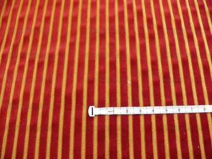 Kravet Design Cut Velvet Stripe Ruby Red Gold Bty MSRP USD 169/Y!