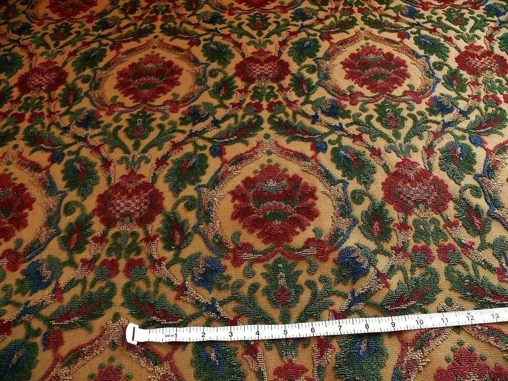 0.75yard Kravet Couture Glycine 100%linen Velvet Red Burgundy Renaissance MSRP USD 275/Y