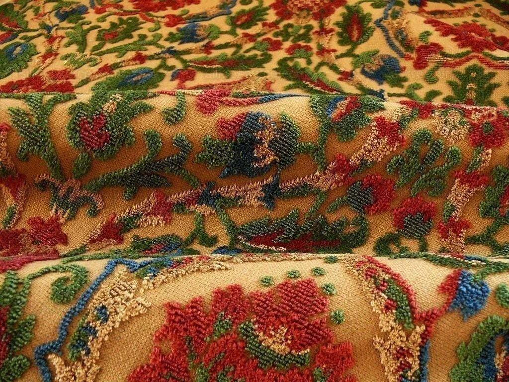 0.75yard Kravet Couture Glycine 100%linen Velvet Red Burgundy Renaissance MSRP USD 275/Y