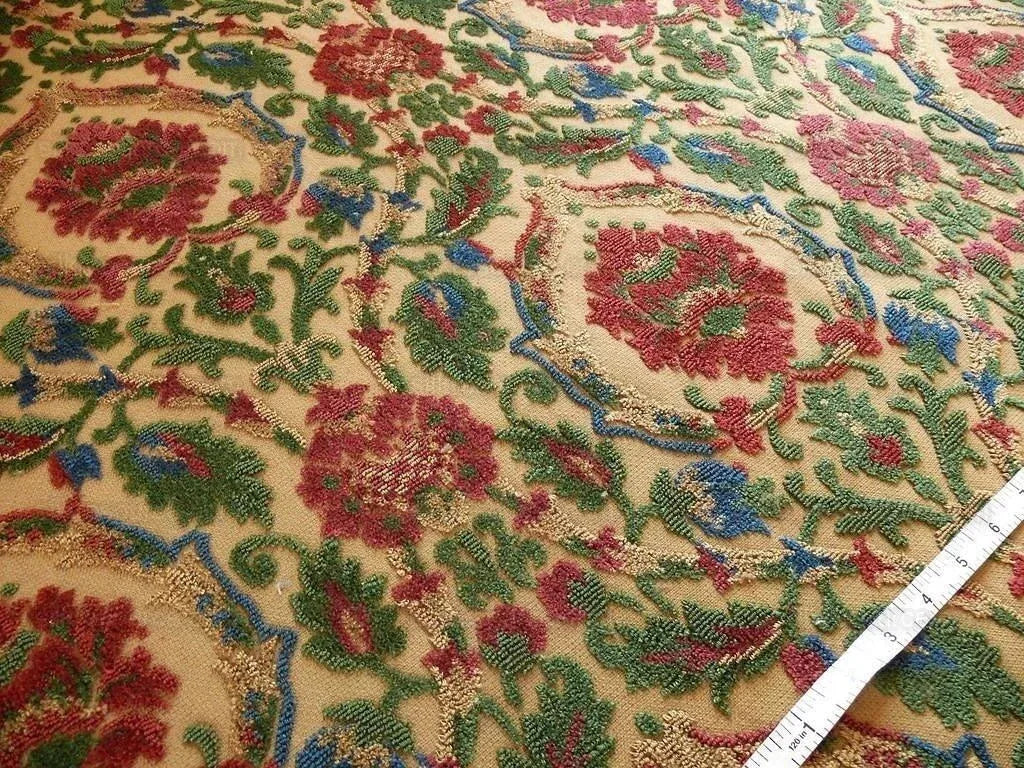 0.75yard Kravet Couture Glycine 100%linen Velvet Red Burgundy Renaissance MSRP USD 275/Y