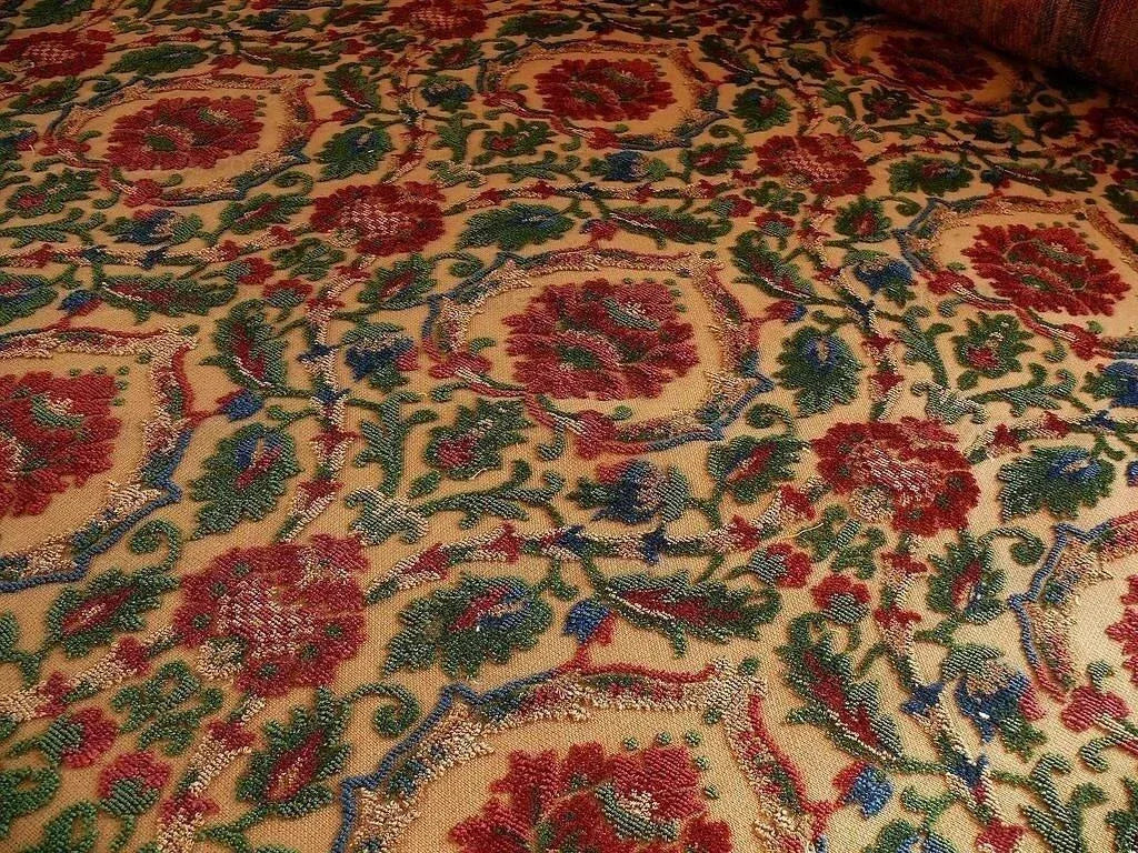 0.75yard Kravet Couture Glycine 100%linen Velvet Red Burgundy Renaissance MSRP USD 275/Y