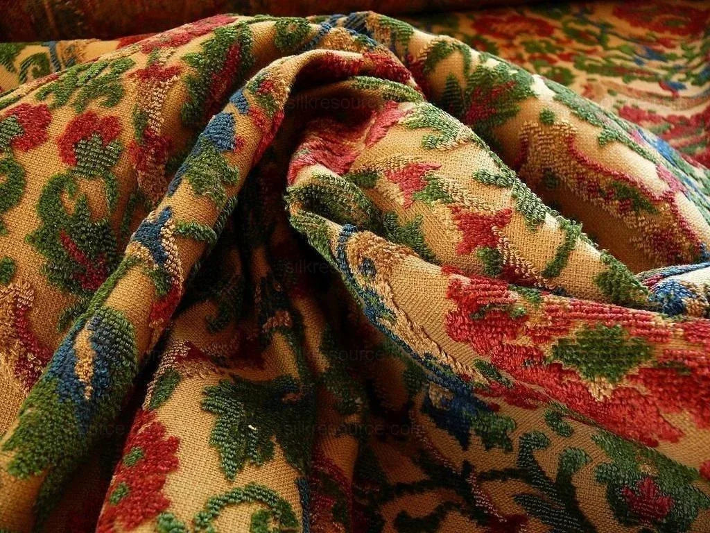 0.75yard Kravet Couture Glycine 100%linen Velvet Red Burgundy Renaissance MSRP USD 275/Y