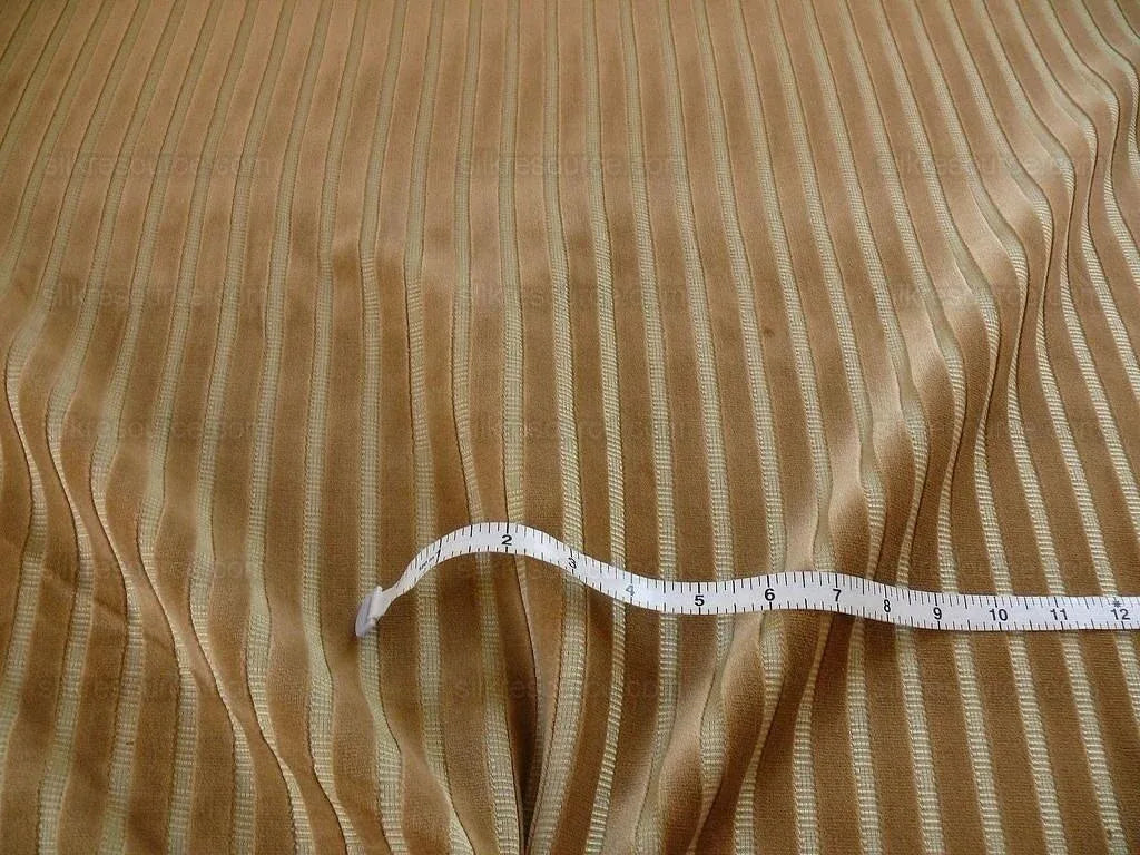 Kravet Design Cut Velvet Stripe Toffee Brown