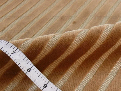 Kravet Design Cut Velvet Stripe Toffee Brown